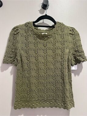 Anthropologie Pointelle Sweater Tee